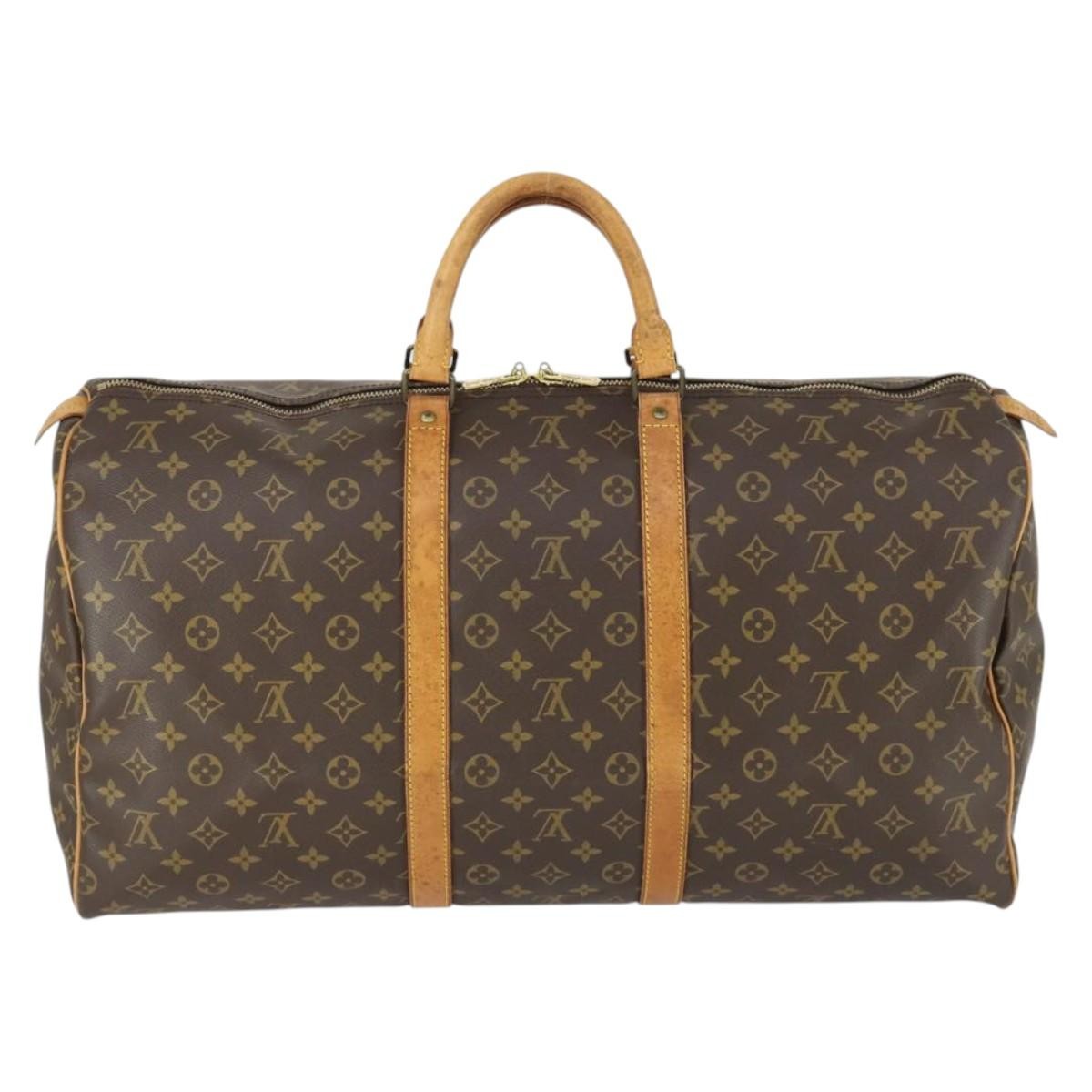 Louis Vuitton Keepall Bag Monogram Canvas Brown Canvas Travel Bag Bag (Pre-Owned)