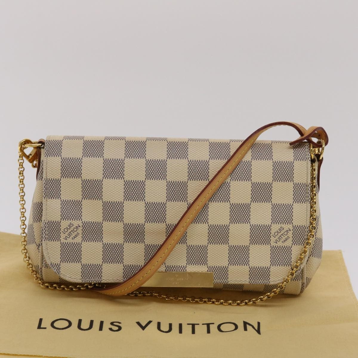 Louis Vuitton Favorite Handbag Damier White Canvas Clutche & Pouche Bag (Pre-Owned)