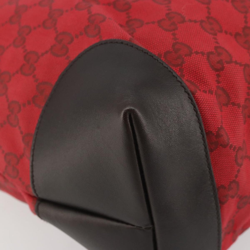 Gucci Original Zip Tote Gg Canvas With Leather Red Canvas Tote Bag Bag (Pre-Owned)