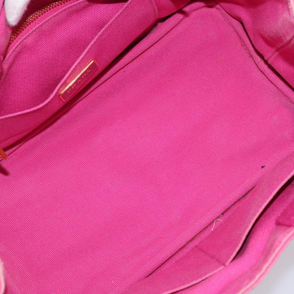 Prada Canapa Tote Canvas Pink Canvas Tote Bag Bag (Pre-Owned)