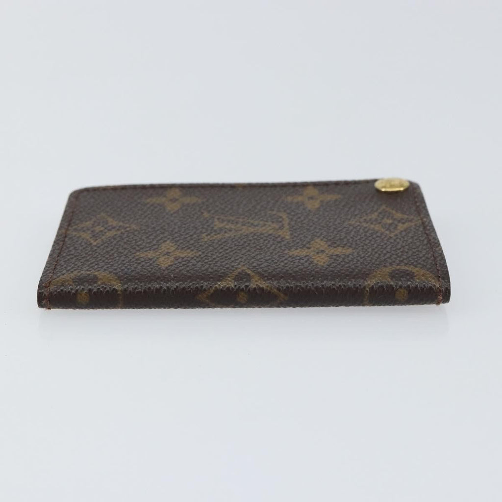 Louis Vuitton Porte Cartes Pression Card Case Monogram Canvas Brown Canvas Card Holders Accessory (Pre-Owned)