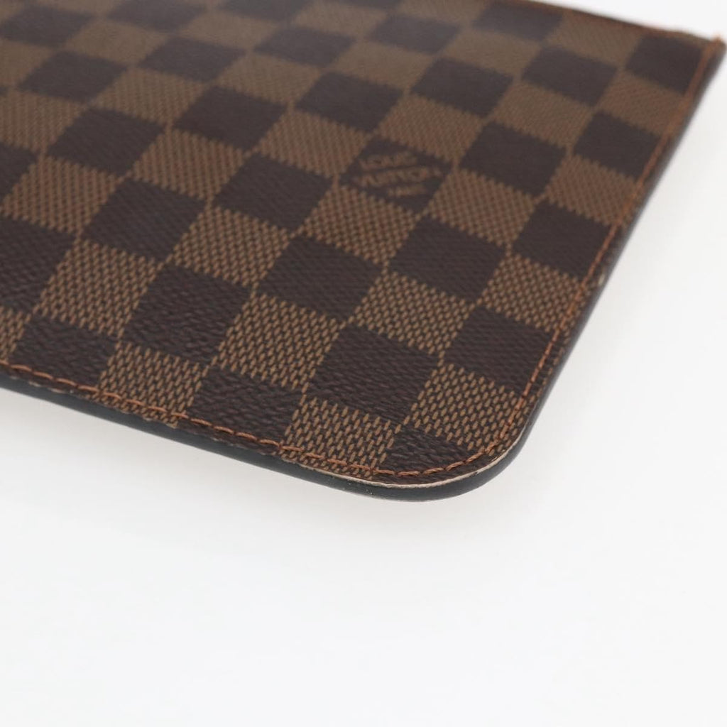 Louis Vuitton Neverfull Pochette Damier Brown Canvas Clutche & Pouche Bag (Pre-Owned)