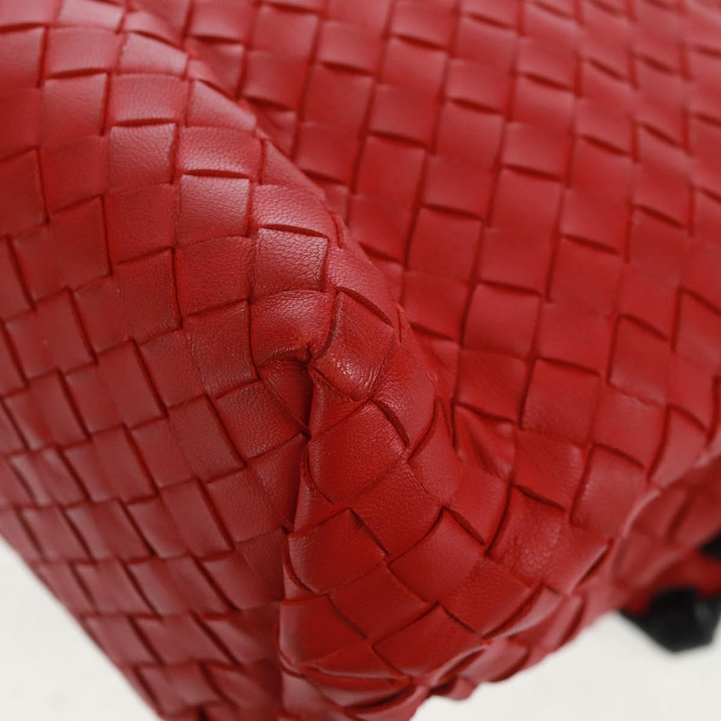 Bottega Veneta Glass Shoulder Bag Intrecciato Nappa With Snakeskin Red Leather Shoulder Bag Bag (Pre-Owned)