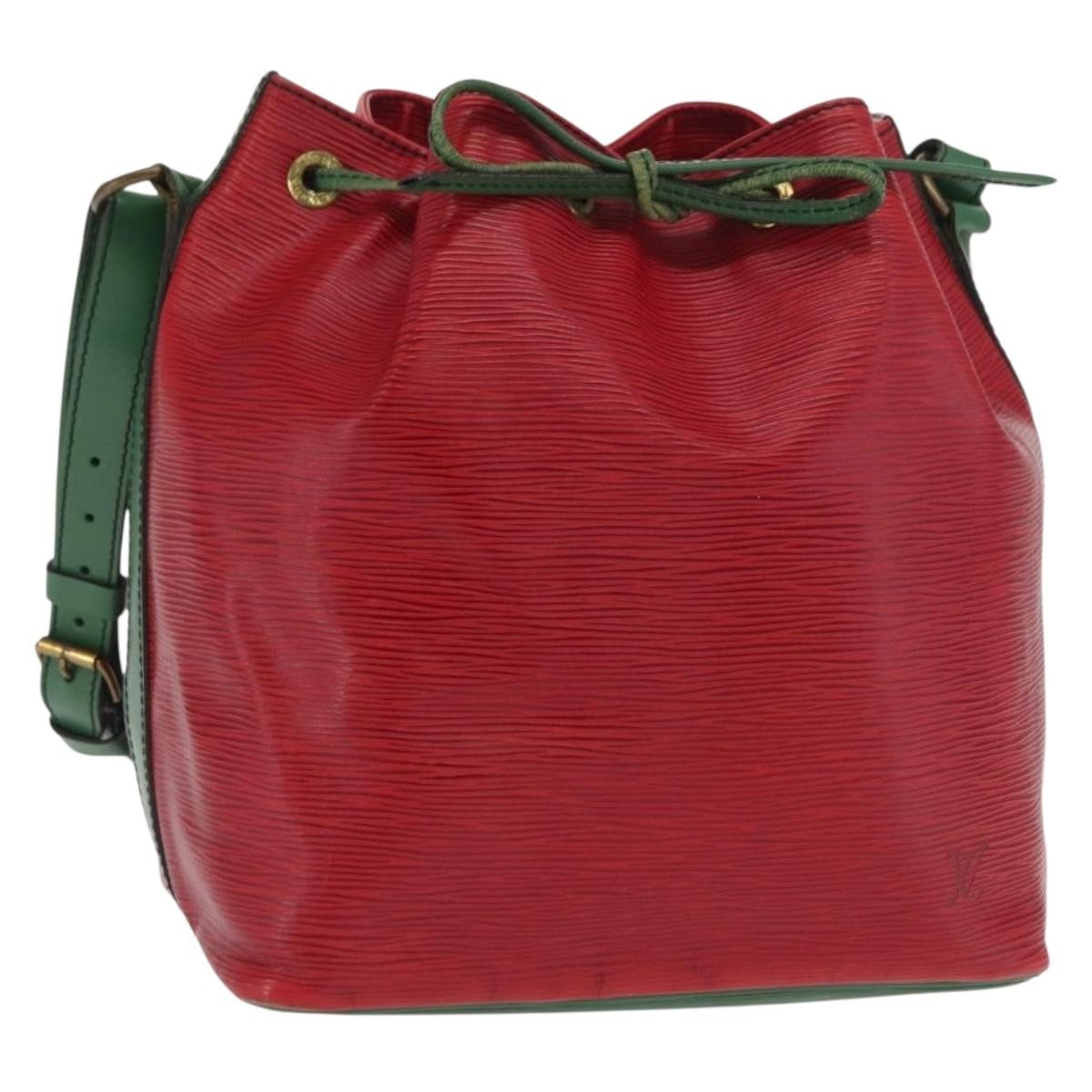 Louis Vuitton Bicolor Petit Noe Handbag Epi Leather Green Leather Shoulder Bag Bag (Pre-Owned)