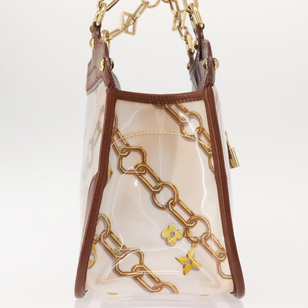 Louis Vuitton Charms Cabas Pvc Over Printed Silk Brown Canvas Handbag (Pre-Owned)