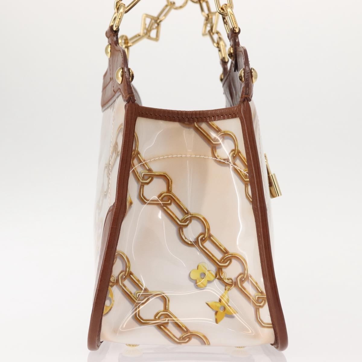Louis Vuitton Charms Cabas Pvc Over Printed Silk Brown Canvas Handbag (Pre-Owned)