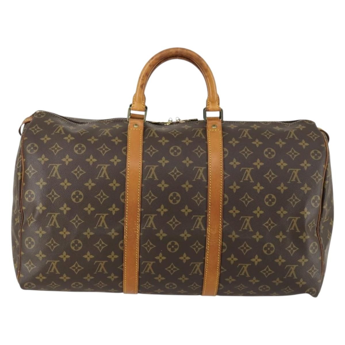 Louis Vuitton Keepall Bag Monogram Canvas Brown Canvas Travel Bag Bag (Pre-Owned)