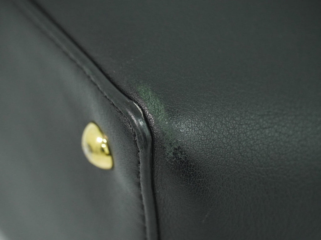 Fendi 2Jours Bag Leather Black Leather Handbag (Pre-Owned)