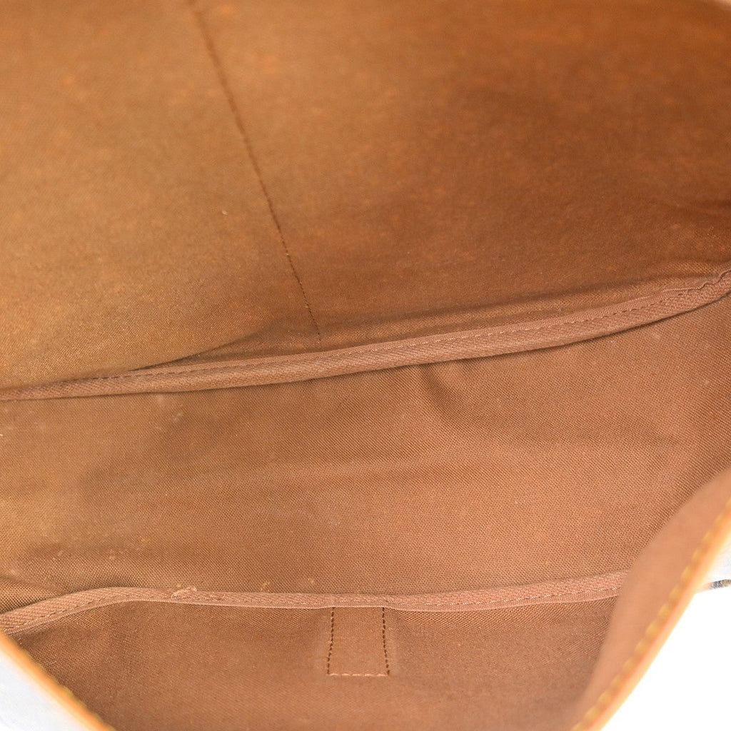 Louis Vuitton Saumur Handbag Monogram Canvas Brown Canvas Shoulder Bag Bag (Pre-Owned)