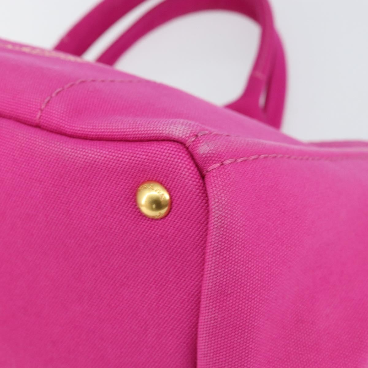 Prada Canapa Tote Canvas Pink Canvas Tote Bag Bag (Pre-Owned)