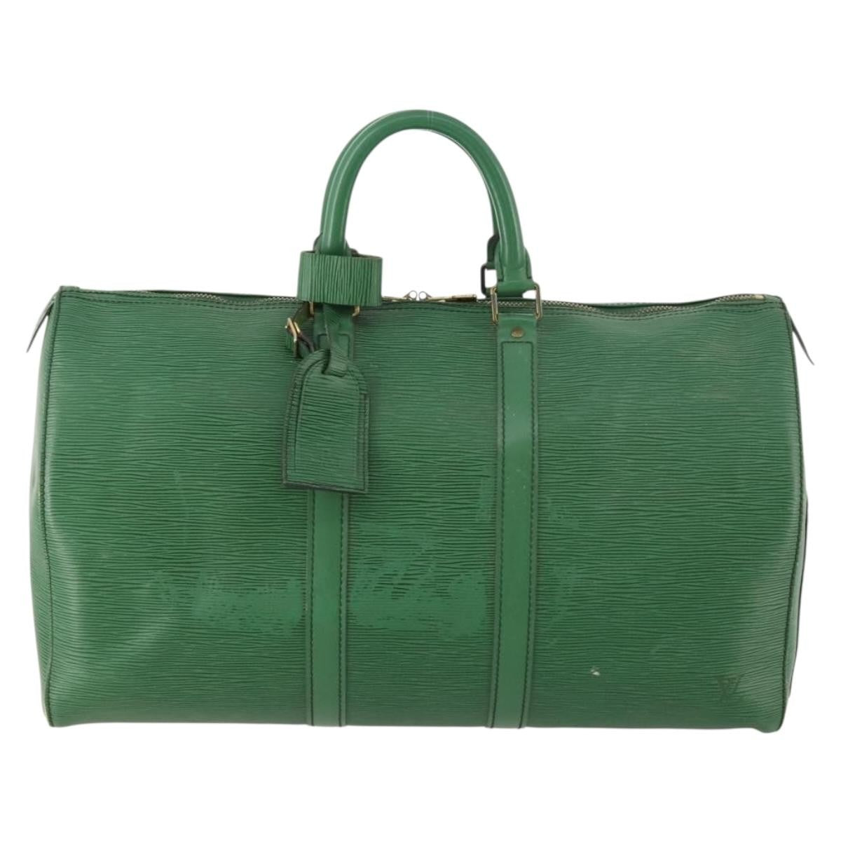 Louis Vuitton Keepall Bag Epi Leather Green Leather Travel Bag Bag (Pre-Owned)