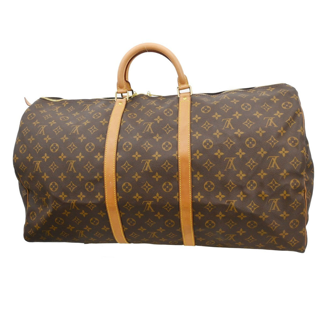 Louis Vuitton Keepall Bag Monogram Canvas Brown Canvas Travel Bag Bag (Pre-Owned)