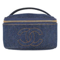 Chanel Vintage Cc Vanity Case Denim Blue Denim_Jeans Handbag (Pre-Owned)