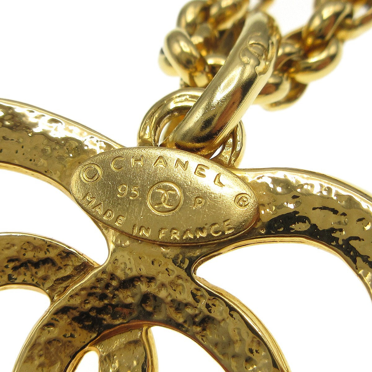 Chanel Cc Heart Pendant Necklace Metal Gold Gold_Plated Necklace Jewelry (Pre-Owned)
