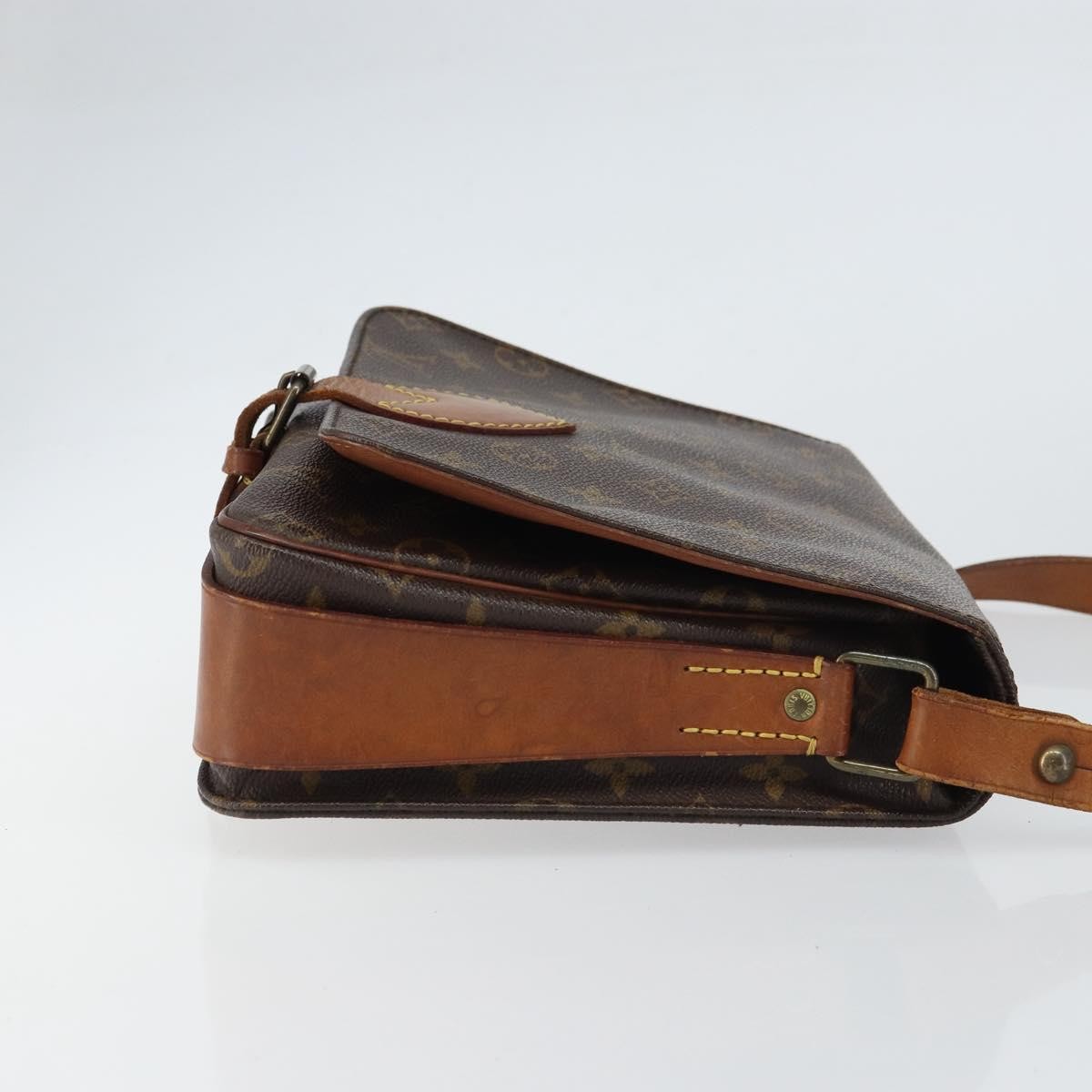 Louis Vuitton Cartouchiere Handbag Monogram Canvas Brown Canvas Shoulder Bag Bag (Pre-Owned)