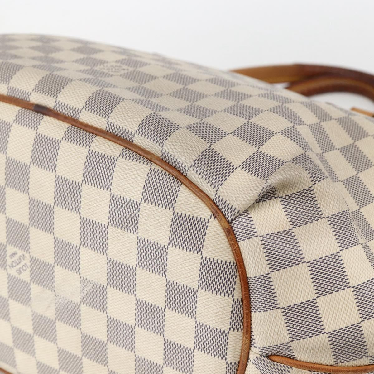 Louis Vuitton Riviera Handbag Damier White Canvas Handbag (Pre-Owned)