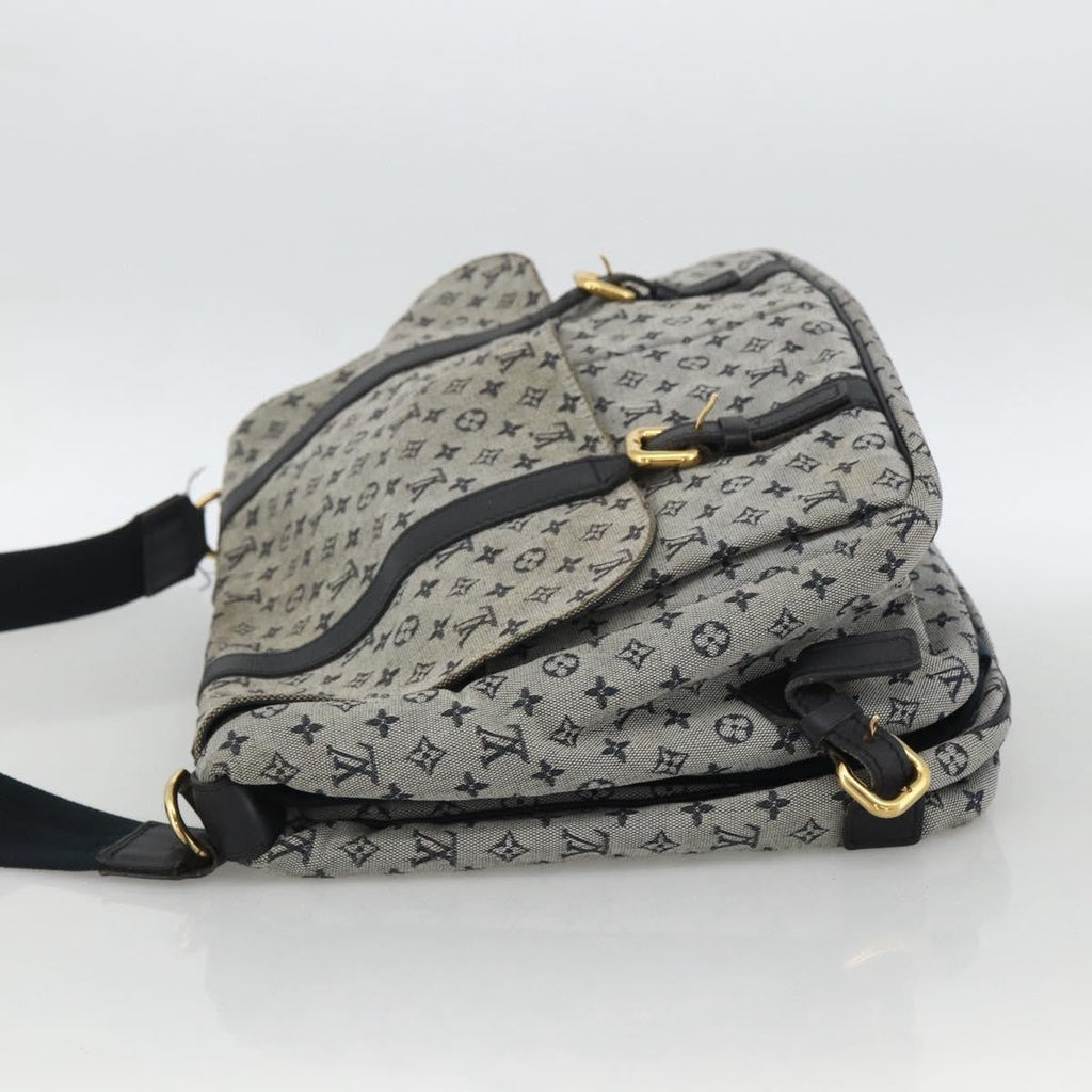 Louis Vuitton Sac Maman Handbag Mini Lin Blue Canvas Shoulder Bag Bag (Pre-Owned)