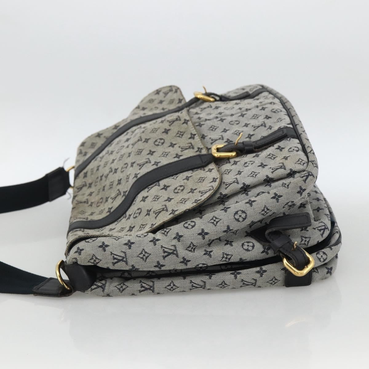Louis Vuitton Sac Maman Handbag Mini Lin Blue Canvas Shoulder Bag Bag (Pre-Owned)