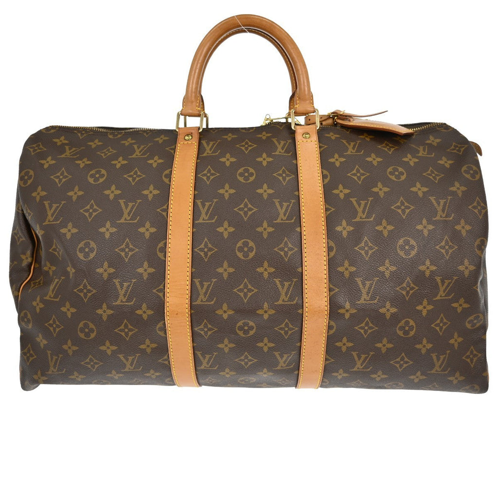 Louis Vuitton Keepall Bag Monogram Canvas Brown Canvas Travel Bag Bag (Pre-Owned)