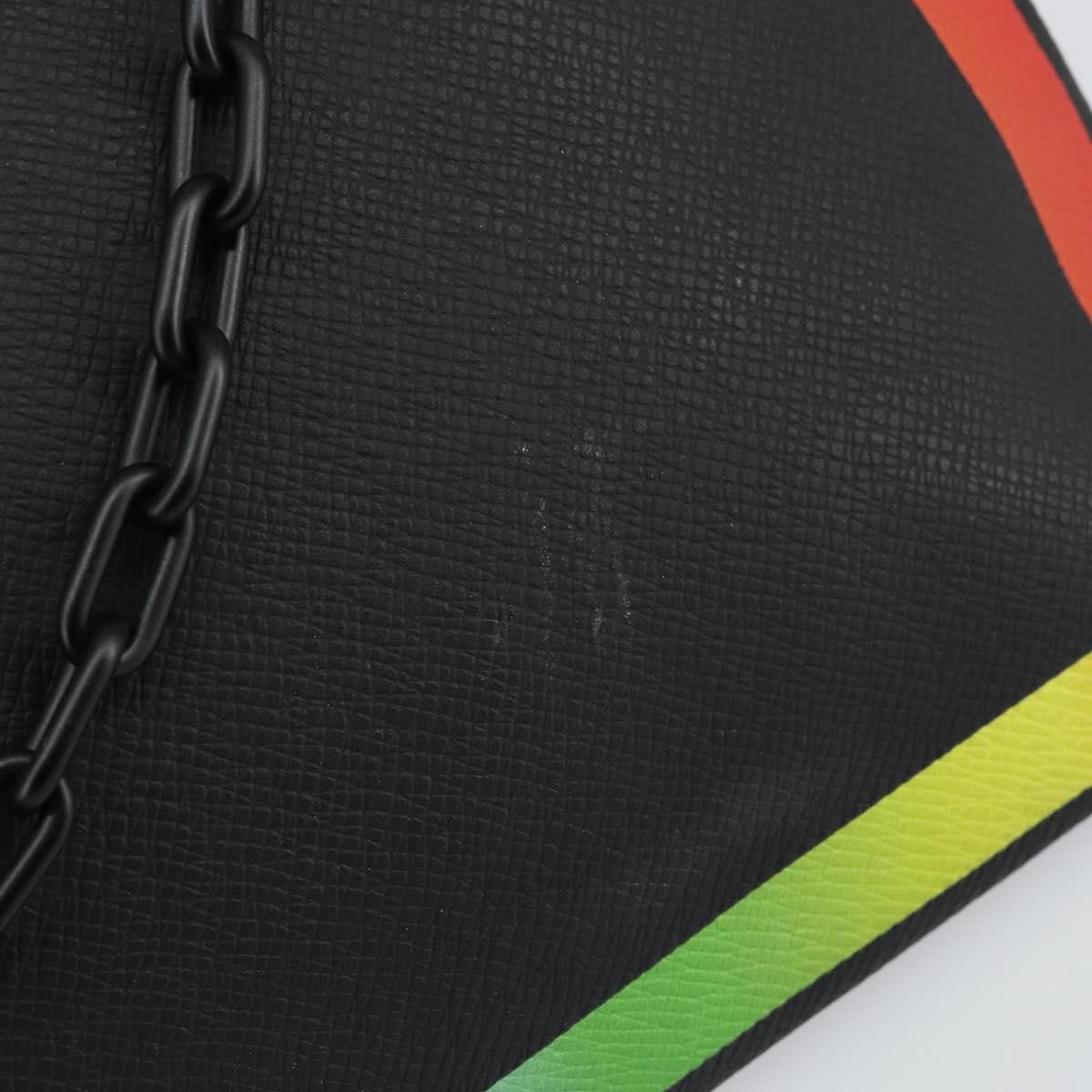 Louis Vuitton Pochette A4 Rainbow Taiga Leather Black Leather Clutche & Pouche Bag (Pre-Owned)