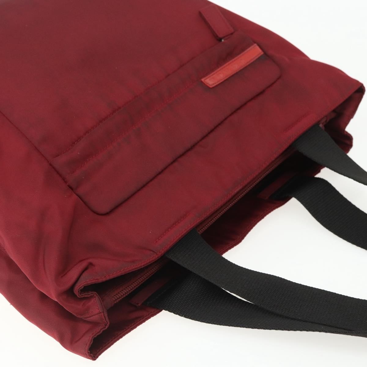 Prada Sport Tote Bag Nylon Red Nylon Tote Bag Bag (Pre-Owned)