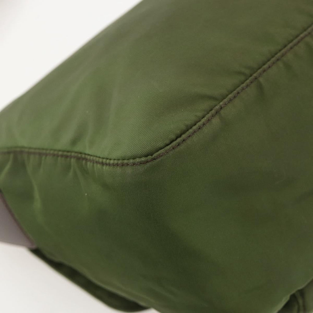 Prada Buckle Messenger Bag Tessuto Green Nylon Shoulder Bag Bag (Pre-Owned)