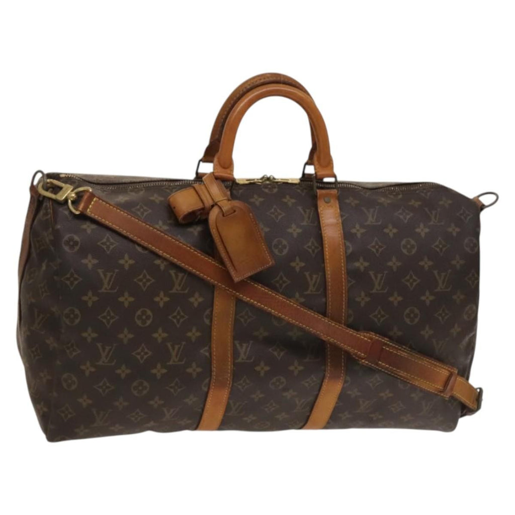 Louis Vuitton Keepall Bandouliere Bag Monogram Canvas Brown Canvas Travel Bag Bag (Pre-Owned)
