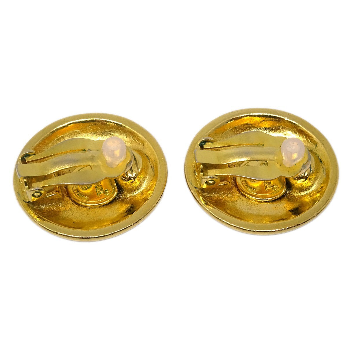 Chanel Cc Round Earrings Metal Gold Gold_Plated Earrings Jewelry (Pre-Owned)
