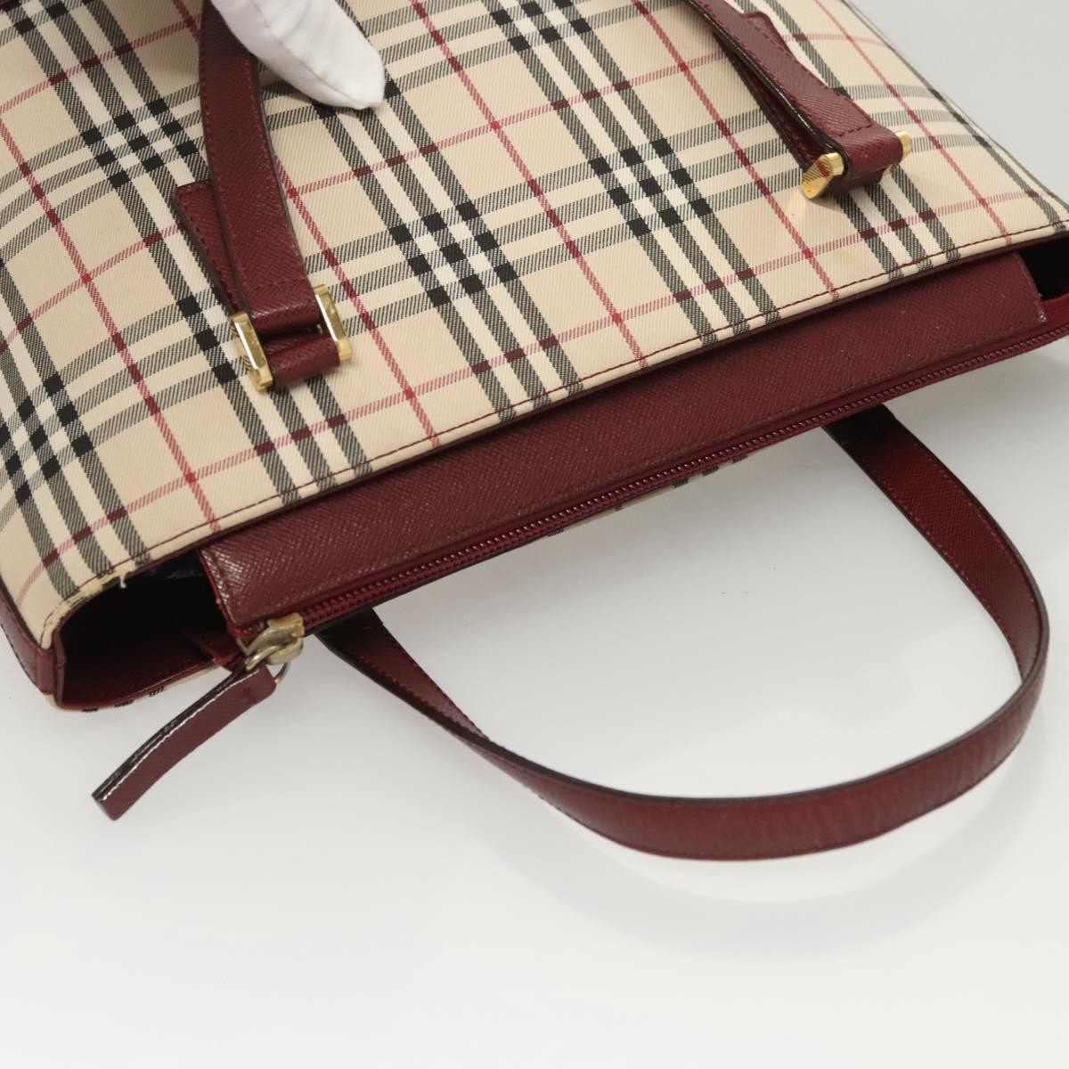 Burberry Nova Check Handbag Nova Check Canvas And Leather Beige Canvas Handbag (Pre-Owned)