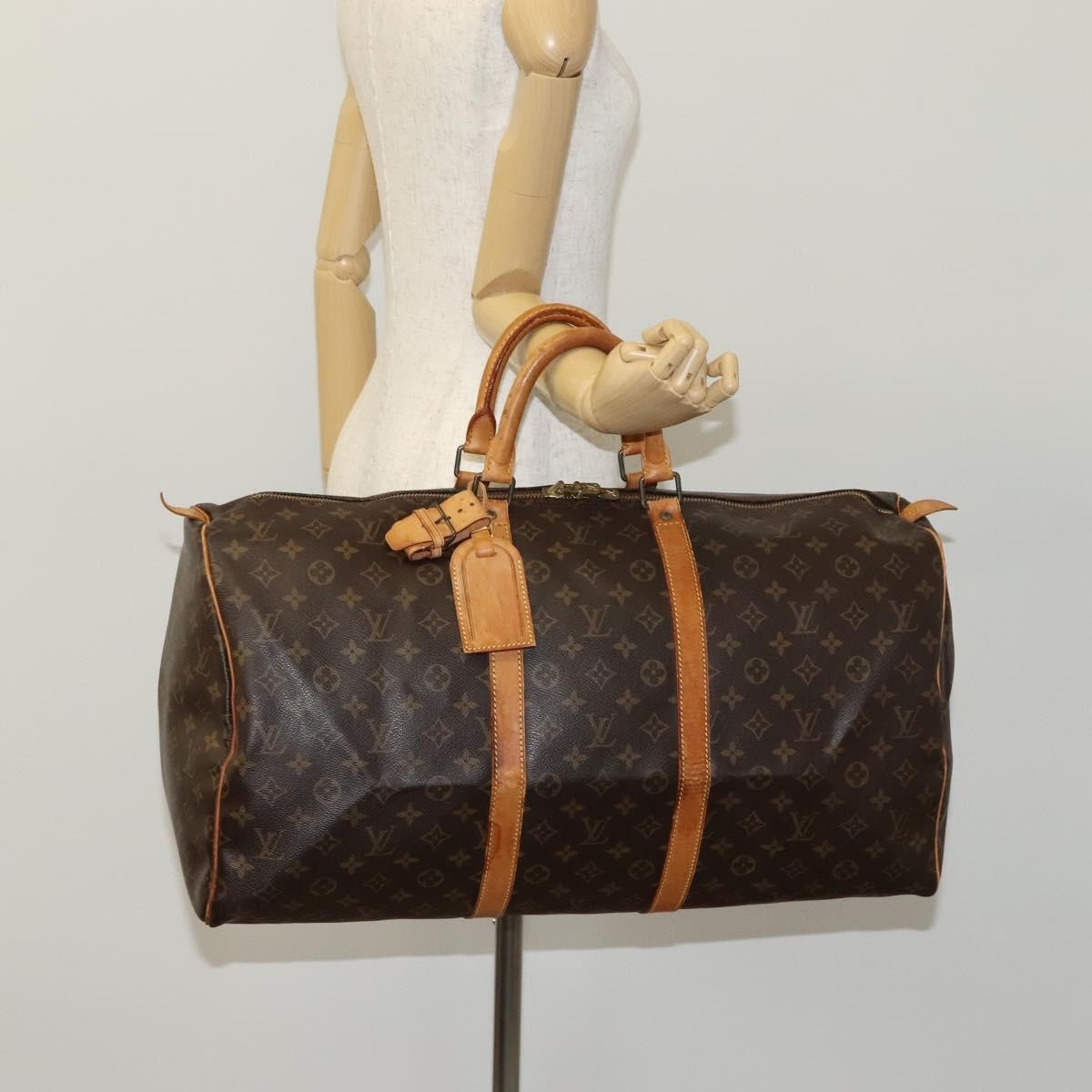 Louis Vuitton Keepall Bag Monogram Canvas Brown Canvas Travel Bag Bag (Pre-Owned)
