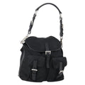 Prada Double Pocket Shoulder Bag Tessuto Black Nylon Shoulder Bag Bag (Pre-Owned)