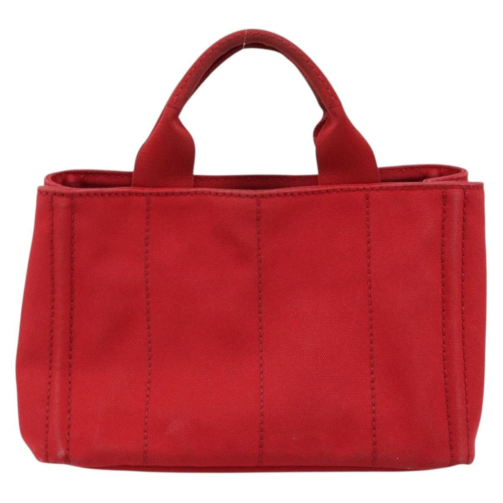 Prada Canapa Tote Canvas Red Canvas Tote Bag Bag (Pre-Owned)