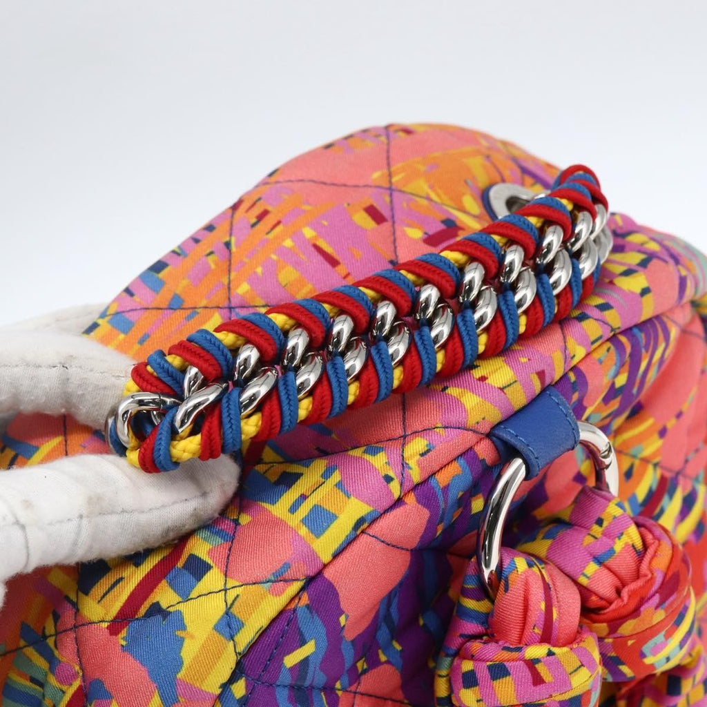 Chanel Cc Pocket Backpack Quilted Printed Foulard Multicolour Nylon Backpack Bag (Pre-Owned)