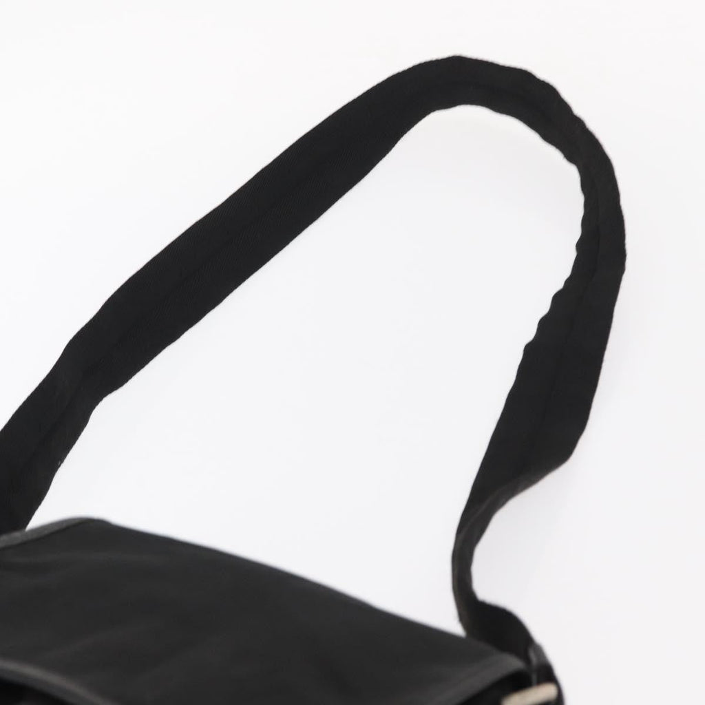 Prada Logo Flap Messenger Bag Tessuto Black Nylon Shoulder Bag Bag (Pre-Owned)