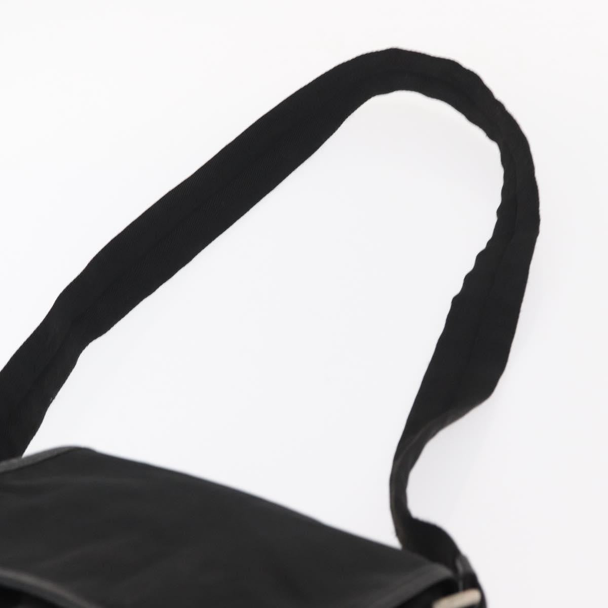 Prada Logo Flap Messenger Bag Tessuto Black Nylon Shoulder Bag Bag (Pre-Owned)