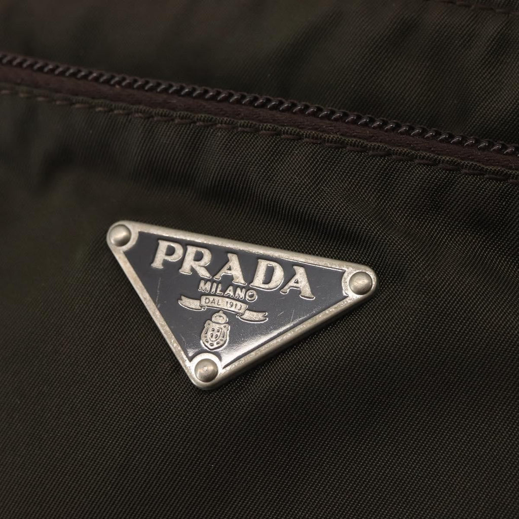 Prada Front Pocket Messenger Bag Tessuto Khaki Nylon Shoulder Bag Bag (Pre-Owned)
