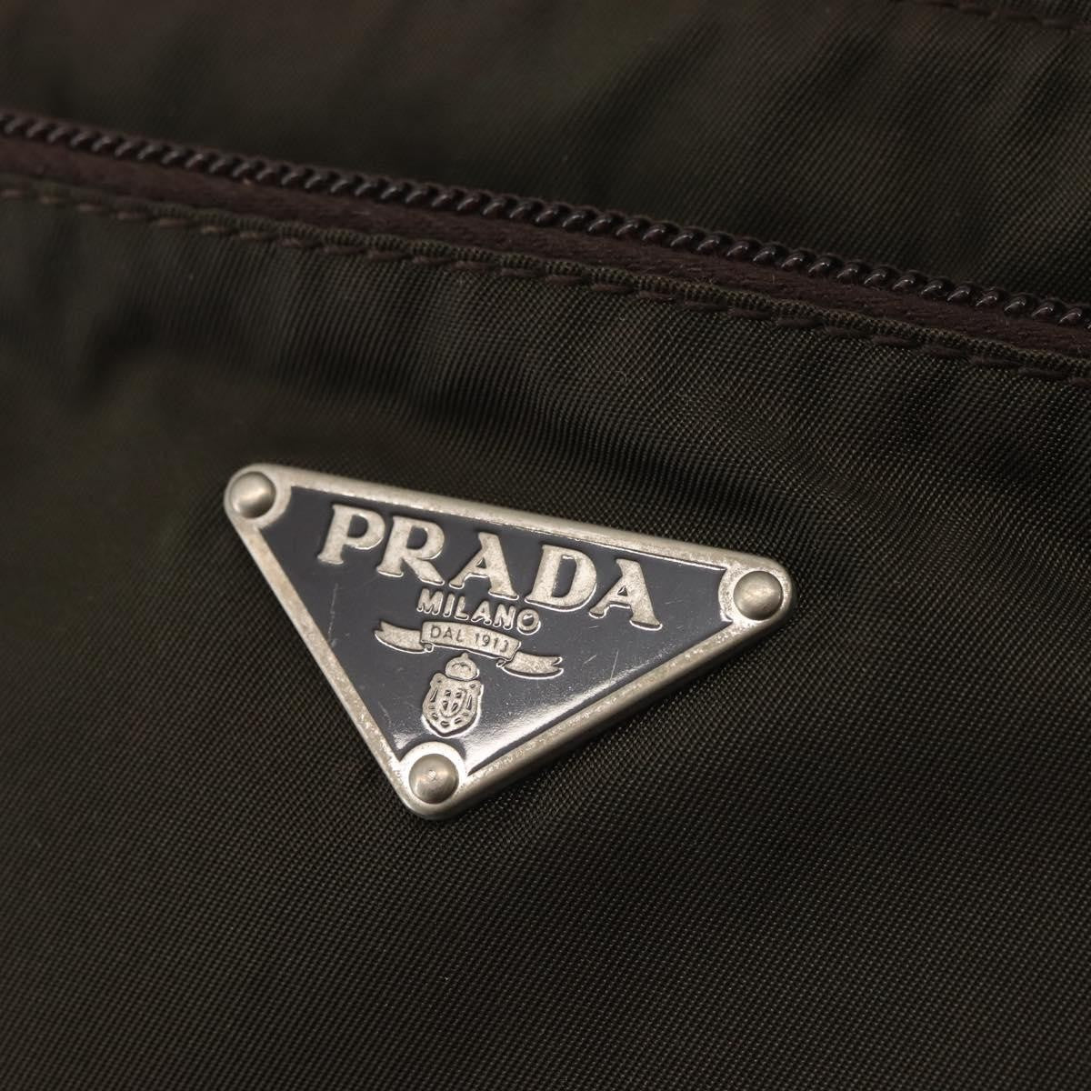 Prada Front Pocket Messenger Bag Tessuto Khaki Nylon Shoulder Bag Bag (Pre-Owned)