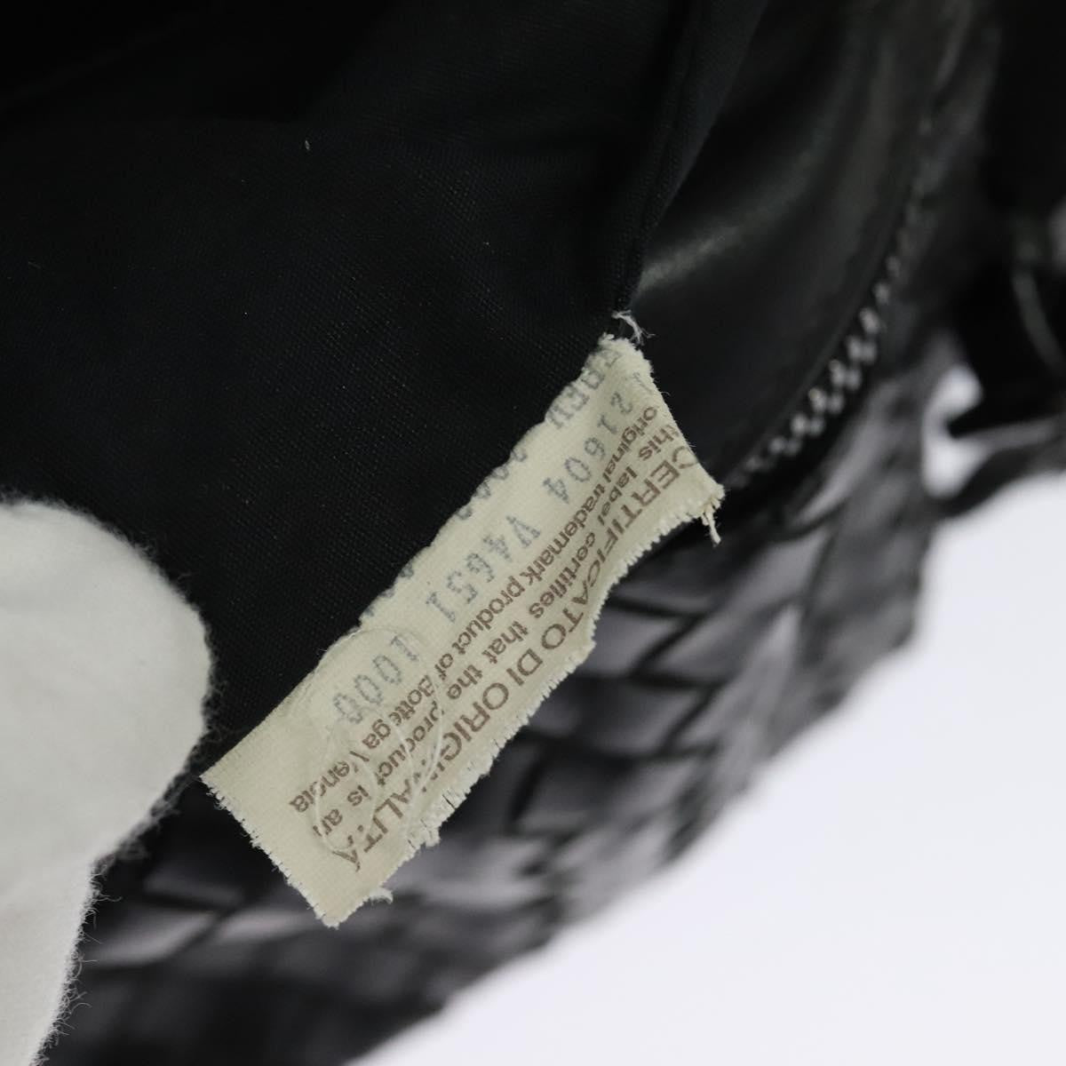 Bottega Veneta Utility Waist Bag Leather With Intrecciato Black Leather Shoulder Bag Bag (Pre-Owned)