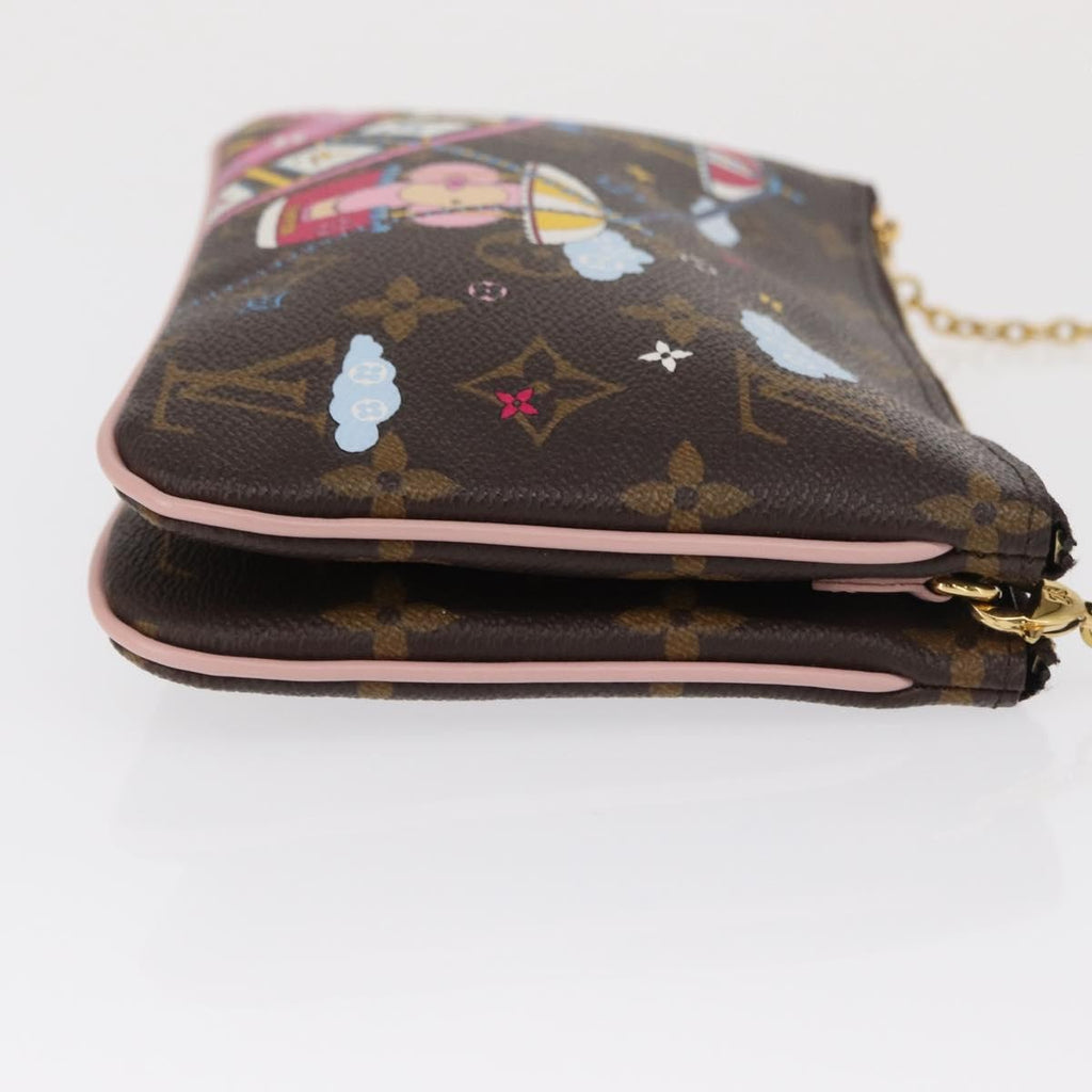 Louis Vuitton Double Zip Pochette Limited Edition Vivienne Xmas Monogram Canvas Brown Canvas Clutche & Pouche Bag (Pre-Owned)