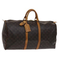 Louis Vuitton Keepall Bag Monogram Canvas Brown Canvas Travel Bag Bag (Pre-Owned)