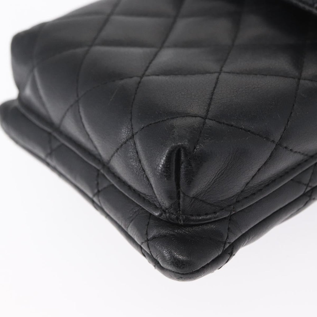 Chanel Cambon Flap Crossbody Bag Quilted Lambskin Silver Leather Shoulder Bag Bag (Pre-Owned)