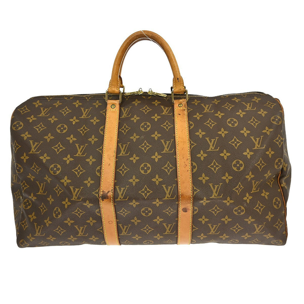 Louis Vuitton Keepall Bag Monogram Canvas Brown Canvas Travel Bag Bag (Pre-Owned)