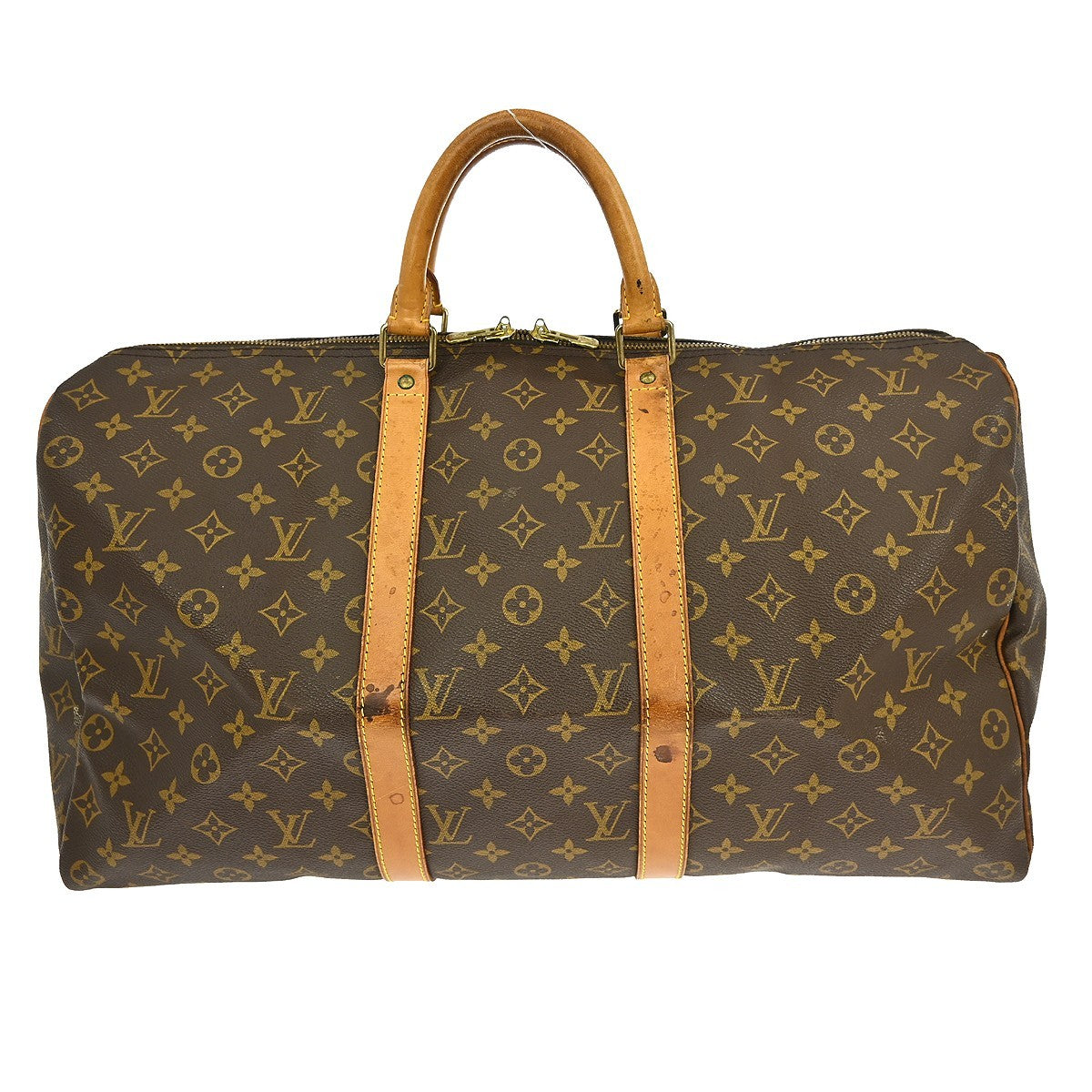 Louis Vuitton Keepall Bag Monogram Canvas Brown Canvas Travel Bag Bag (Pre-Owned)