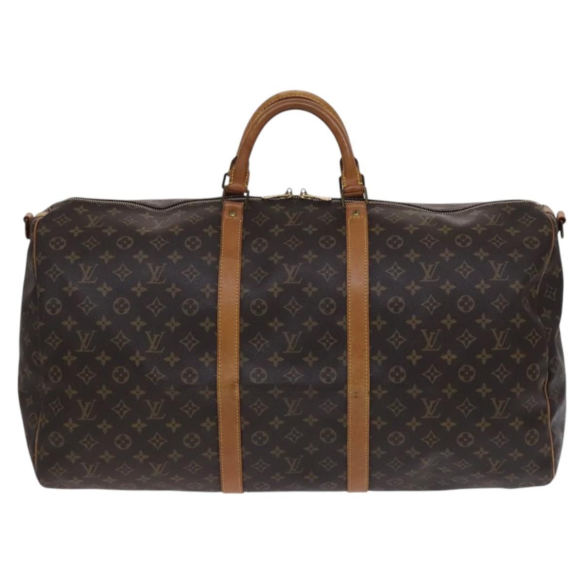 Louis Vuitton Keepall Bandouliere Bag Monogram Canvas Brown Canvas Travel Bag Bag (Pre-Owned)