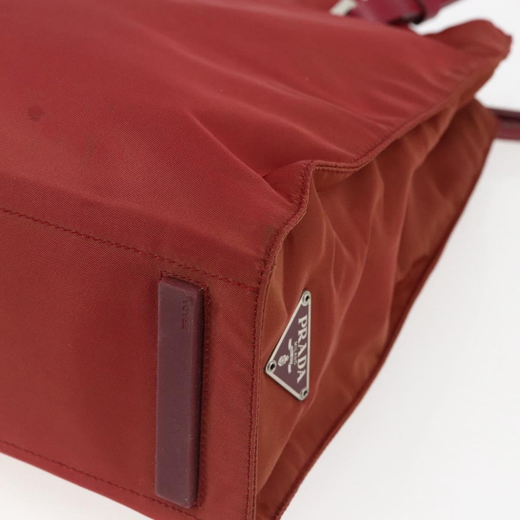 Prada Vintage Tote Tessuto Red Nylon Tote Bag Bag (Pre-Owned)