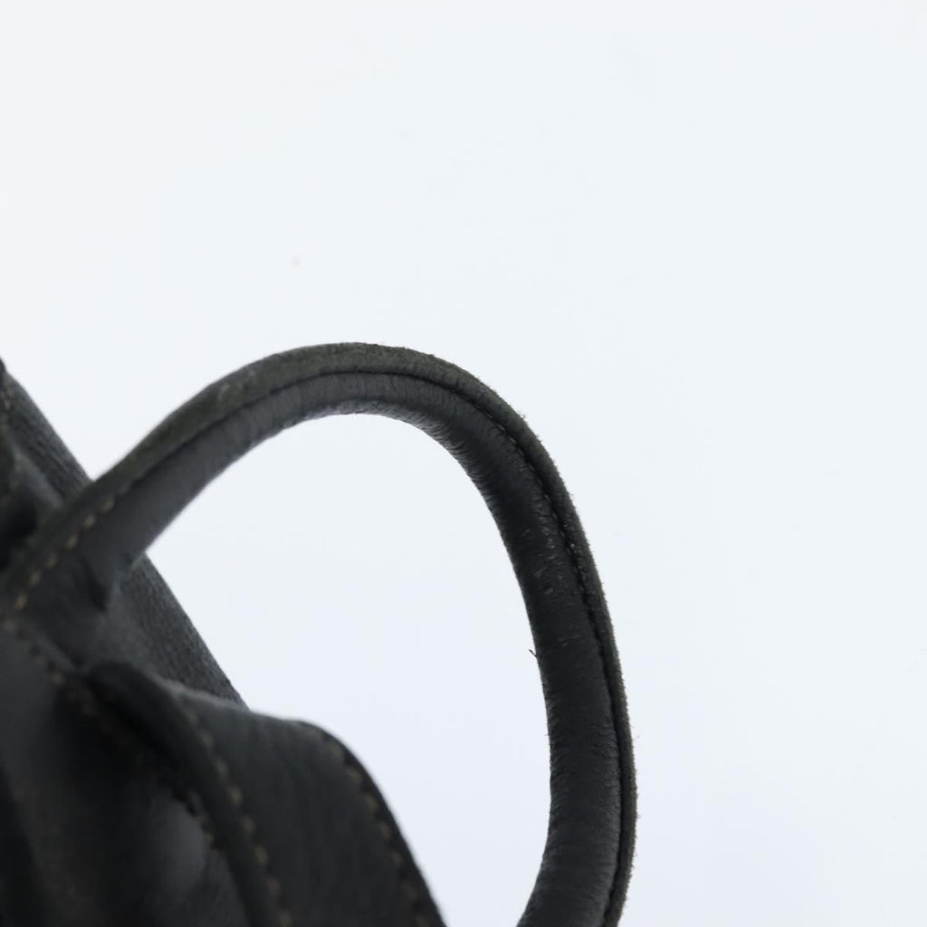 Fendi Logo Flap Drawstring Backpack Leather Black Leather Backpack Bag (Pre-Owned)
