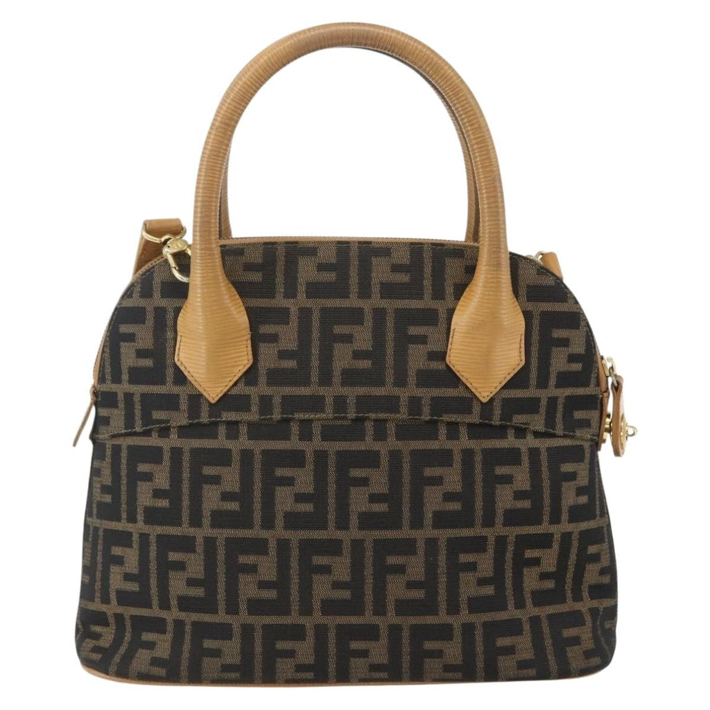 Fendi Vintage Zucca Handbag Zucca Brown Canvas Handbag (Pre-Owned)