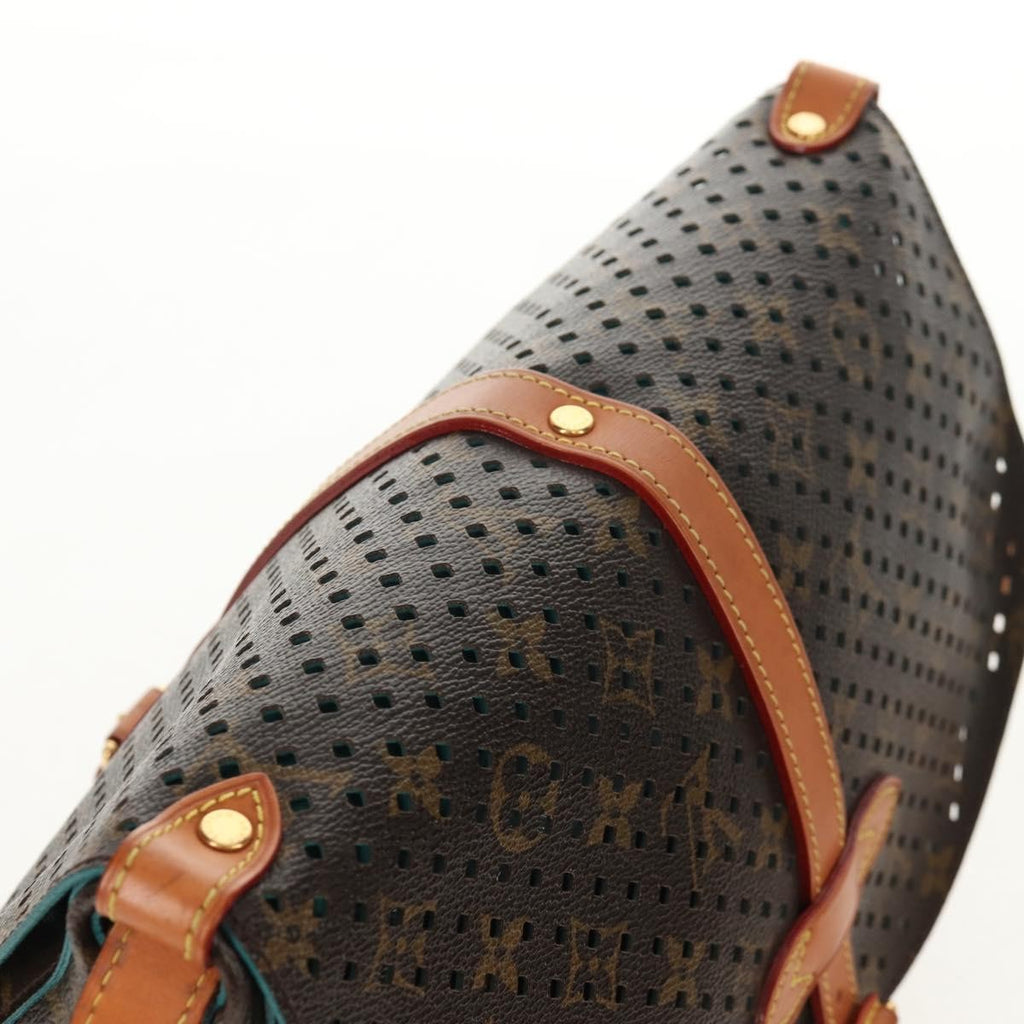 Louis Vuitton Flore Saumur Handbag Perforated Monogram Canvas Brown Canvas Shoulder Bag Bag (Pre-Owned)