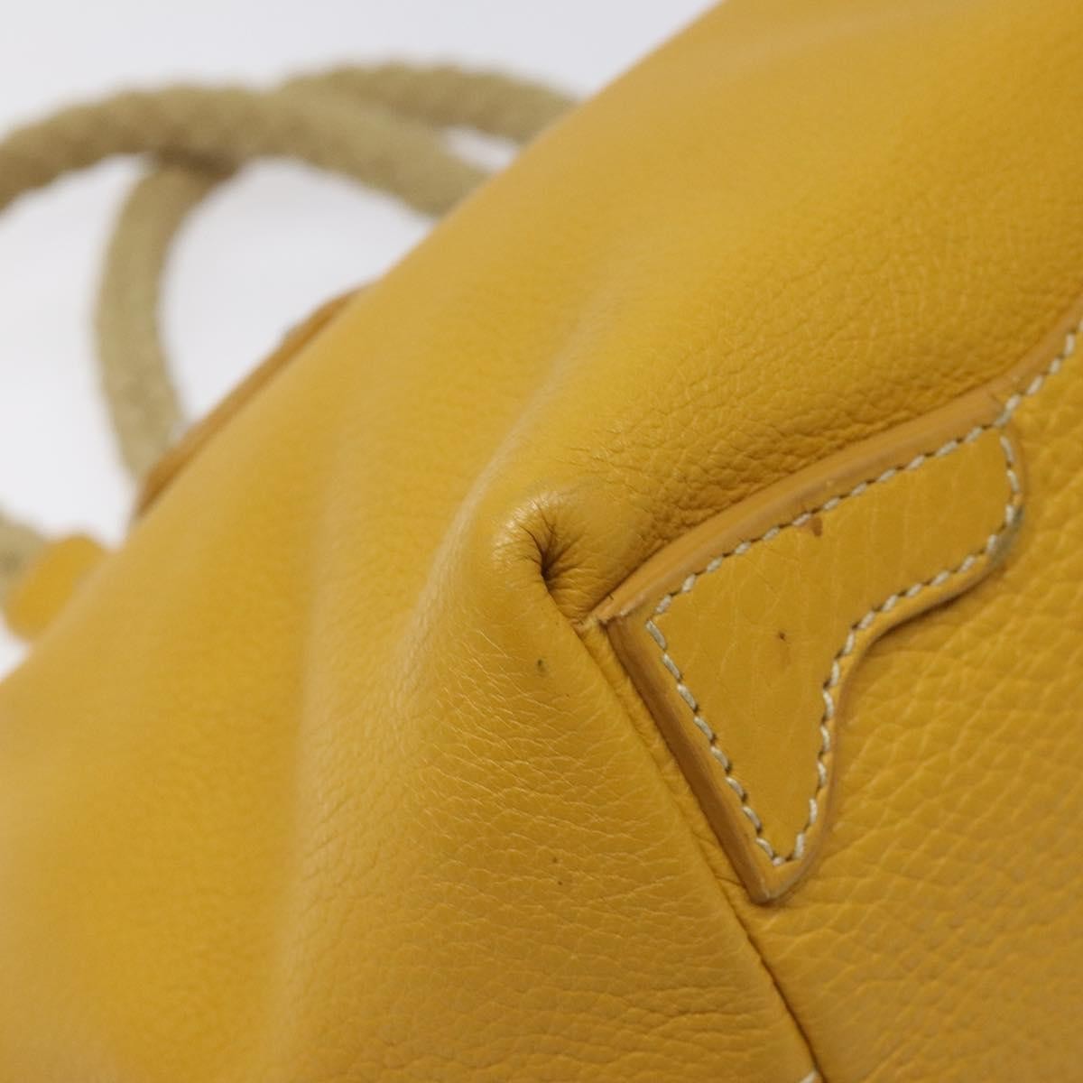 Prada Vintage Handbag Leather Yellow Leather Handbag (Pre-Owned)
