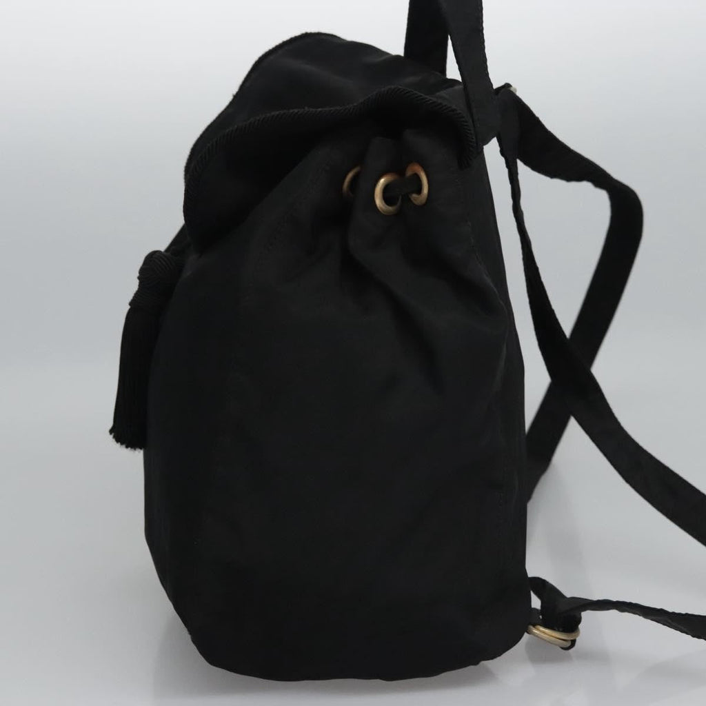 Prada Flap Drawstring Backpack Tessuto Black Nylon Backpack Bag (Pre-Owned)